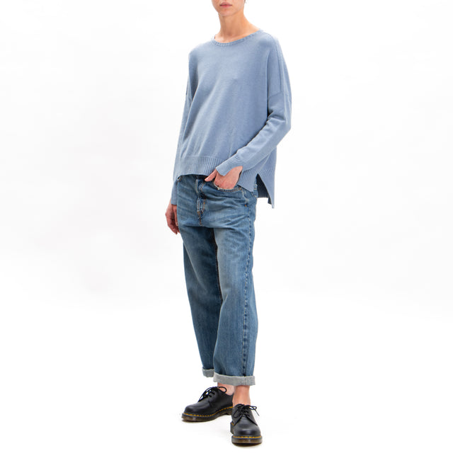 Zeroassoluto-Side slit box jersey - dust