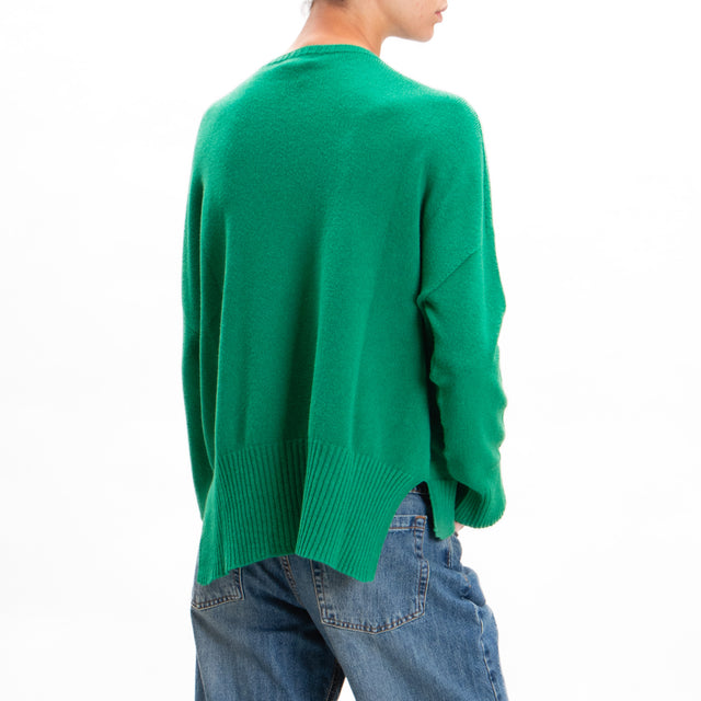 Zeroassoluto-Side slit box jersey - GREEN