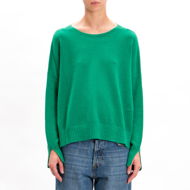 Zeroassoluto-Side slit box jersey - GREEN