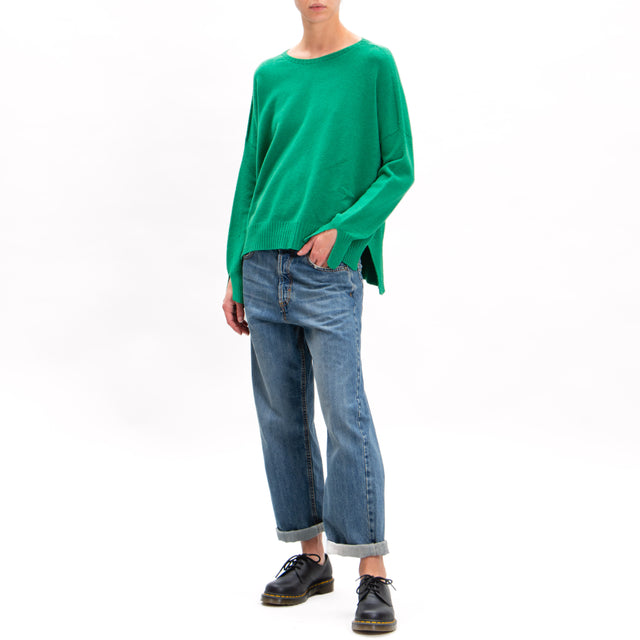 Zeroassoluto-Side slit box jersey - GREEN