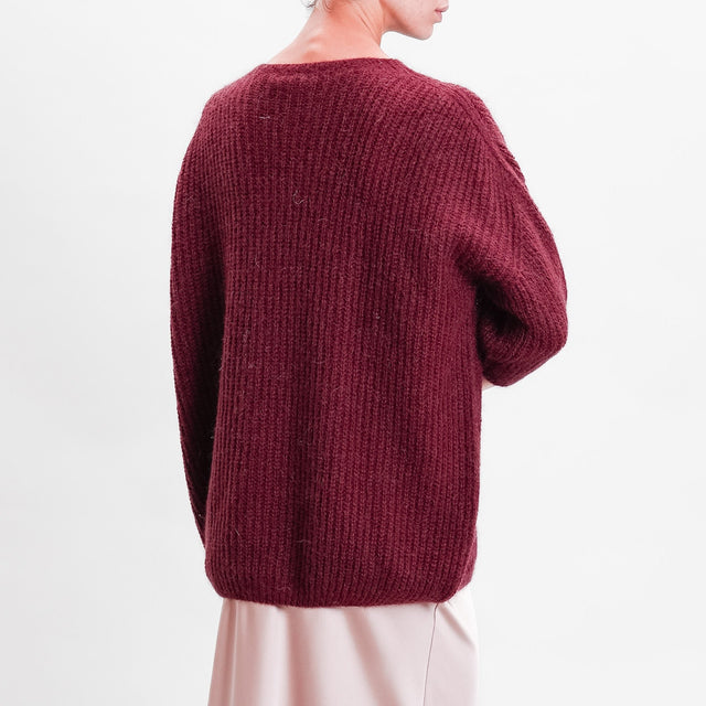 Zeroassoluto-Maglia over misto mohair manica 3/4 - Bordeaux