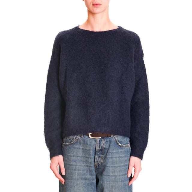 Zeroassoluto-Mohair Crewneck Sweater - Blue