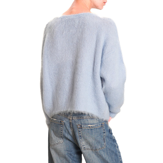 Zeroassoluto-Mohair Crewneck Sweater - Dust