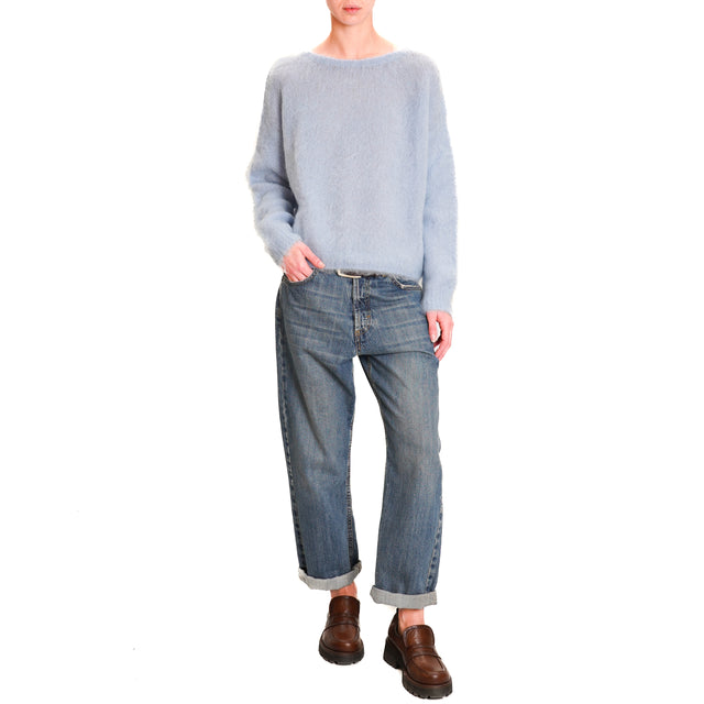 Zeroassoluto-Mohair Crewneck Sweater - Dust