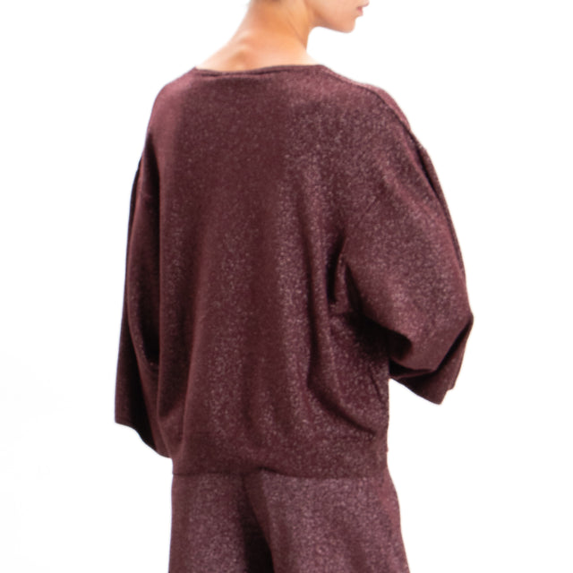 Zeroassoluto-Lurex box sweater wide sleeve - wine