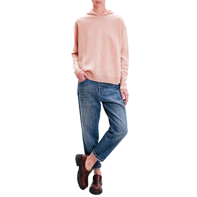 Zeroassoluto-Maglia con cappuccio 100% lana SOFT- beige