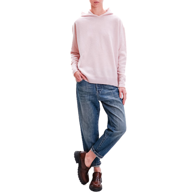 Zeroassoluto-Maglia con cappuccio 100% lana SOFT - rosa