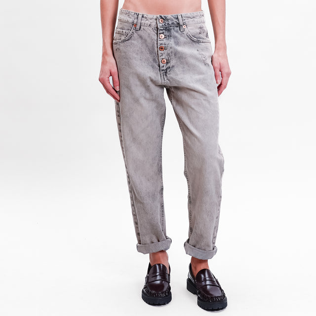 Zeroassoluto-Jeans GOOD boyfriend con rotture - grigio fumo