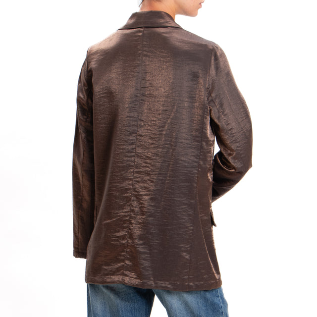 Zeroassoluto-Jacket JASMINE fluid lurex effect - dark bronze