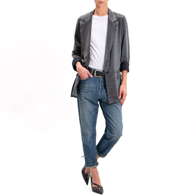 Zeroassoluto-Jacket JASMINE fluid lurex effect - lead