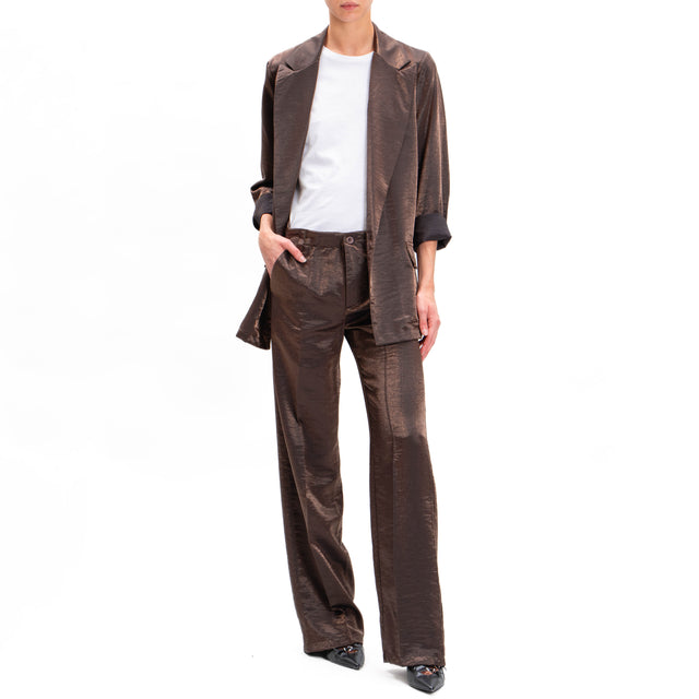 Zeroassoluto-BRIENNE straight leg trousers - dark bronze