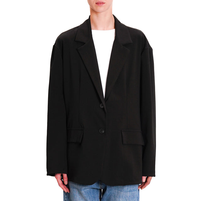 Zeroassoluto-Giacca oversize elasticizzata - nero