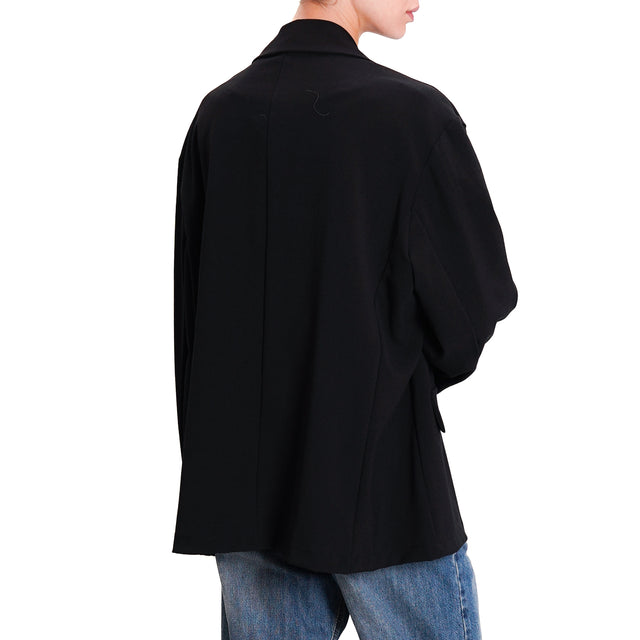 Zeroassoluto-Giacca oversize elasticizzata - nero