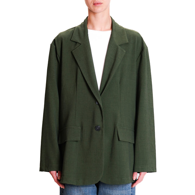 Zeroassoluto-Giacca oversize elasticizzata - VERDE