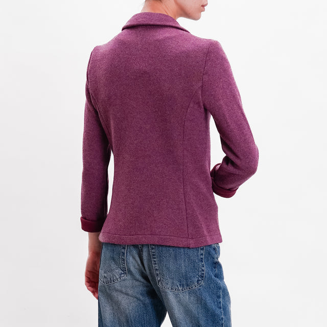 Zeroassoluto-Giacca JOY tessuto in maglia - mauve melange/bordeaux