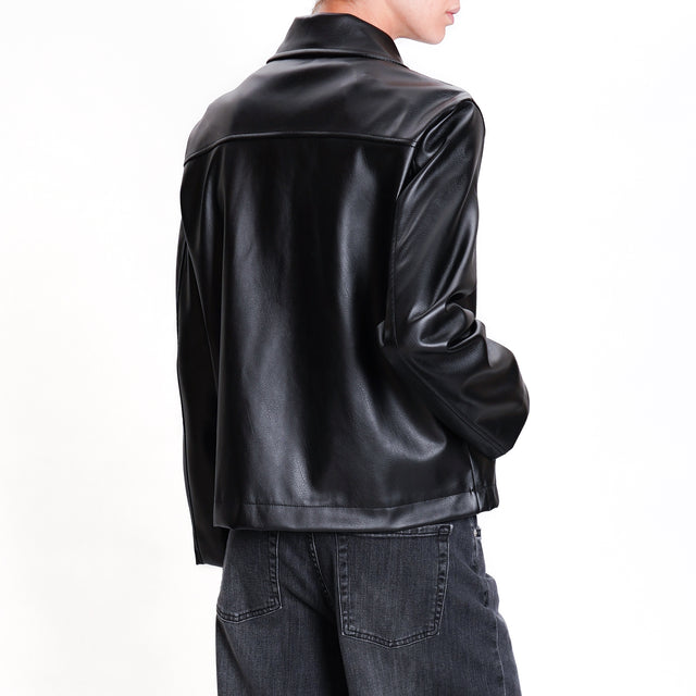 Zeroassoluto-LEA faux leather jacket - black