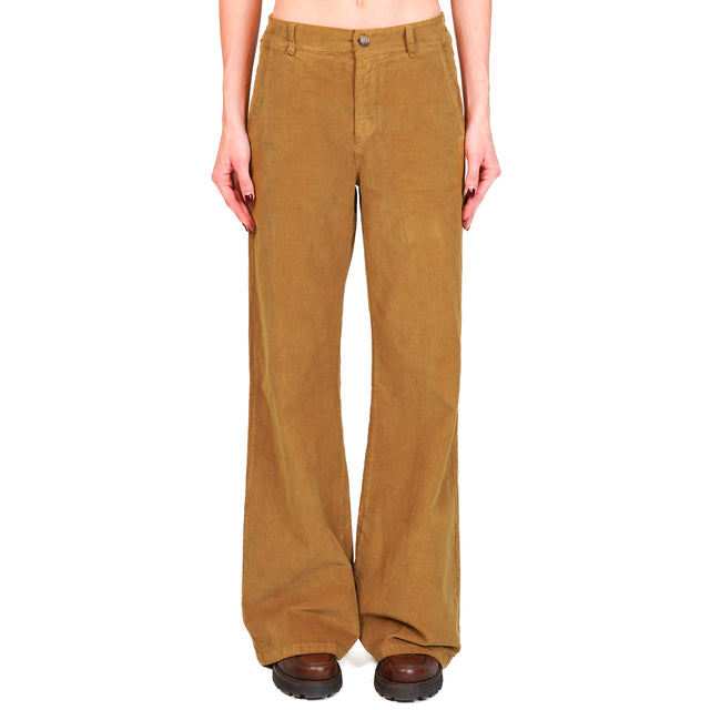 Zeroassoluto-LILLY stretch corduroy trousers - humus