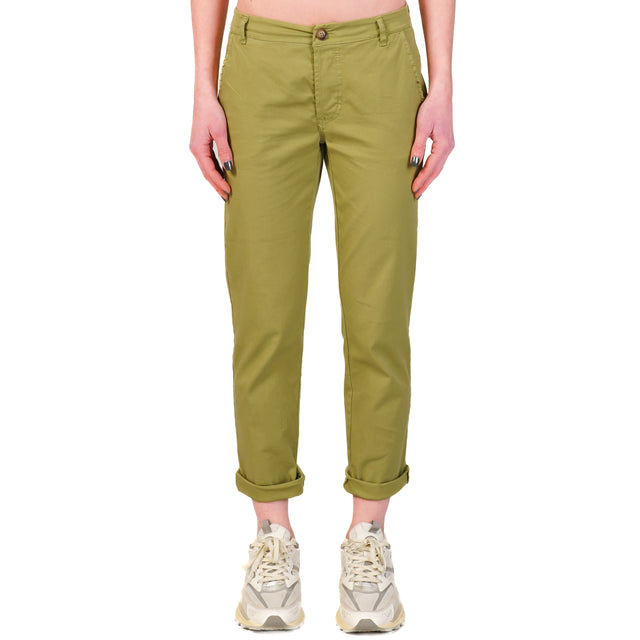 Zeroassoluto-Pantalone LOIS chino cotone elasticizzato - olio