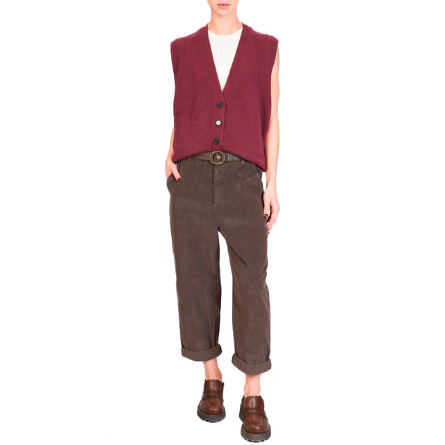 Zeroassoluto-LORY stretch corduroy trousers - dark brown