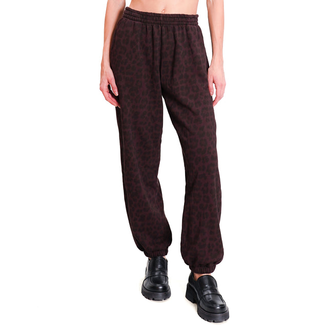 Zeroassoluto-Spotted sweatpants - wine/black