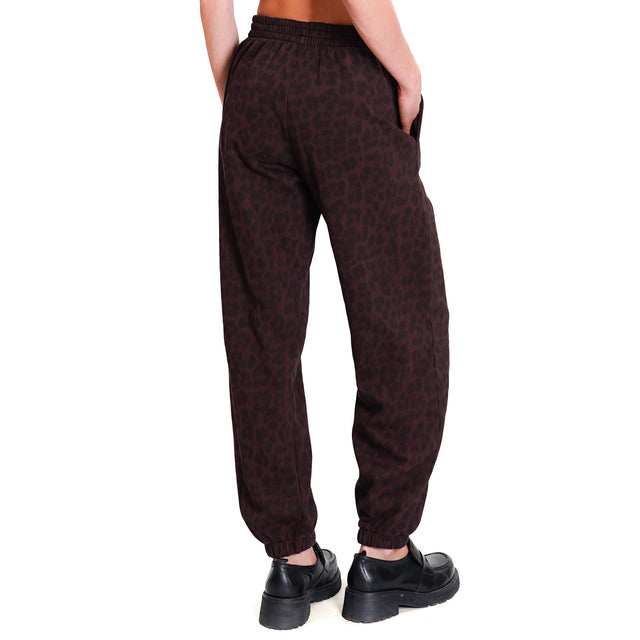 Zeroassoluto-Spotted sweatpants - wine/black