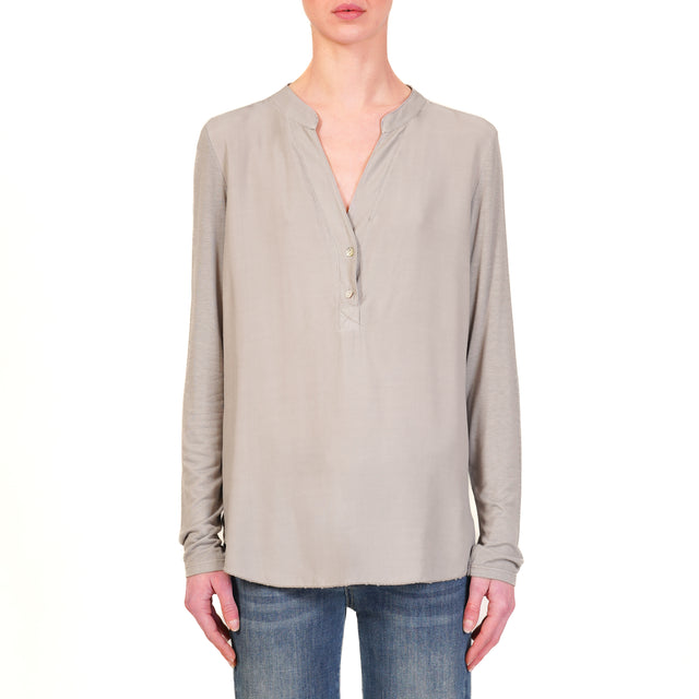 Zeroassoluto-Camicia chester doppio tessuto - grigio