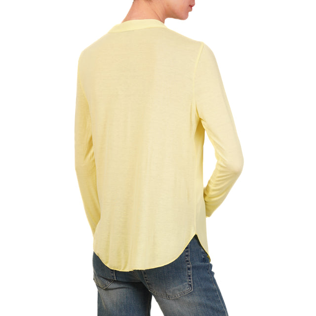 Zeroassoluto-Camicia chester doppio tessuto - mimosa