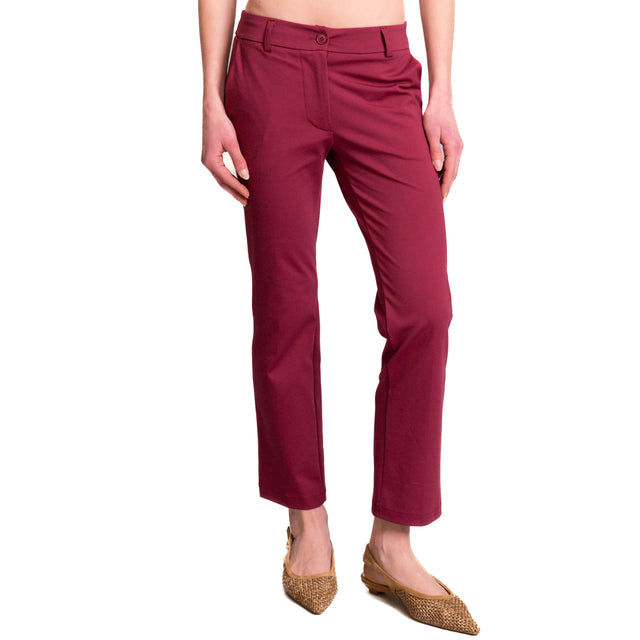 Zeroassoluto-Pantalone BETTY chino punto milano - cherry