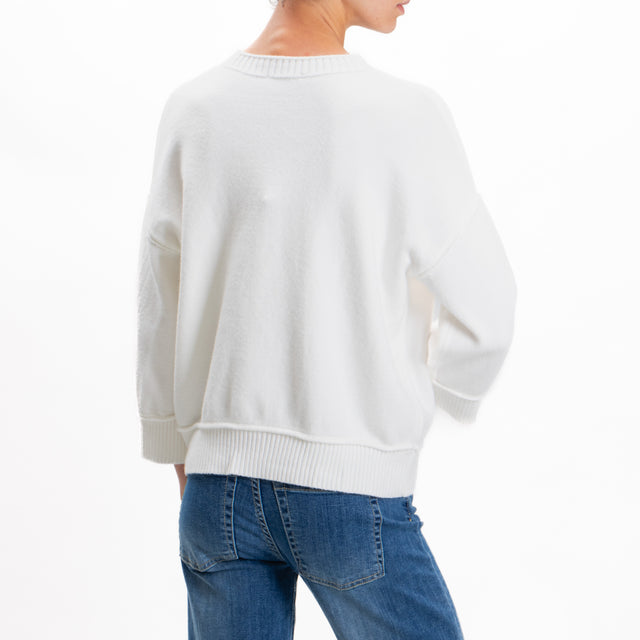 Zeroassoluto-Ribbed Crewneck Sweater - Off White