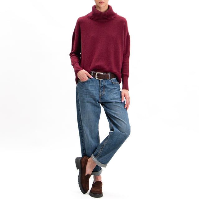 Zeroassoluto-High neck sweater - wine