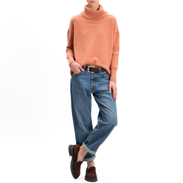 Zeroassoluto-High neck sweater - cinnamon