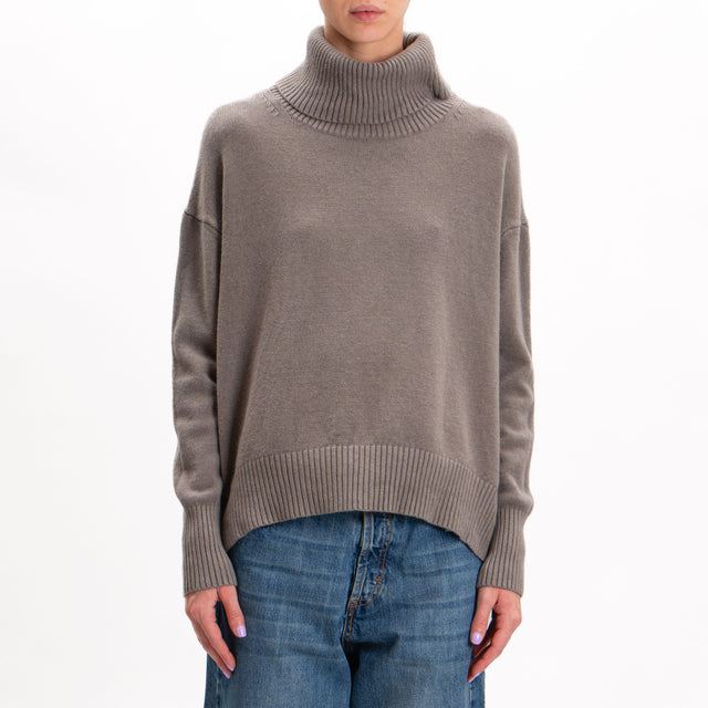 Zeroassoluto-High neck sweater - taupe