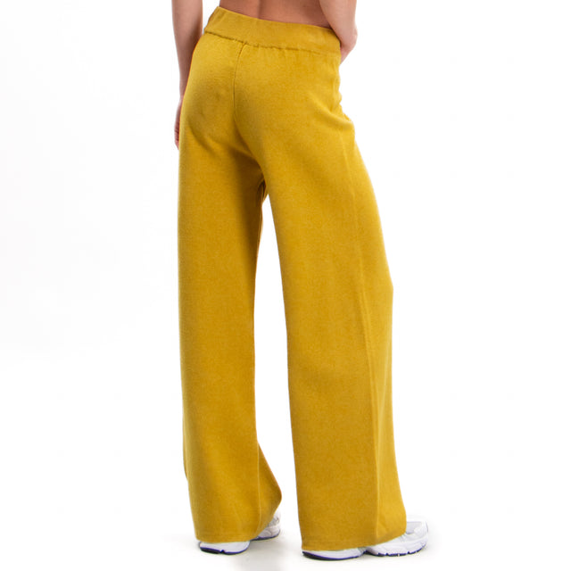 Zeroassoluto-Elastic waist knitted trousers - oil