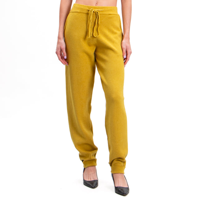 Zeroassoluto-Pantalone in maglia con coulisse - olio