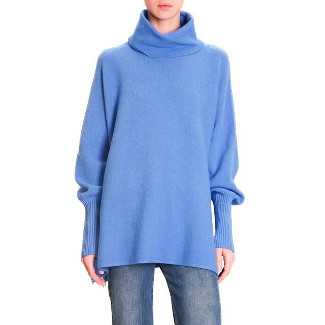 Zeroassoluto-High neck oversized sweater - light blue