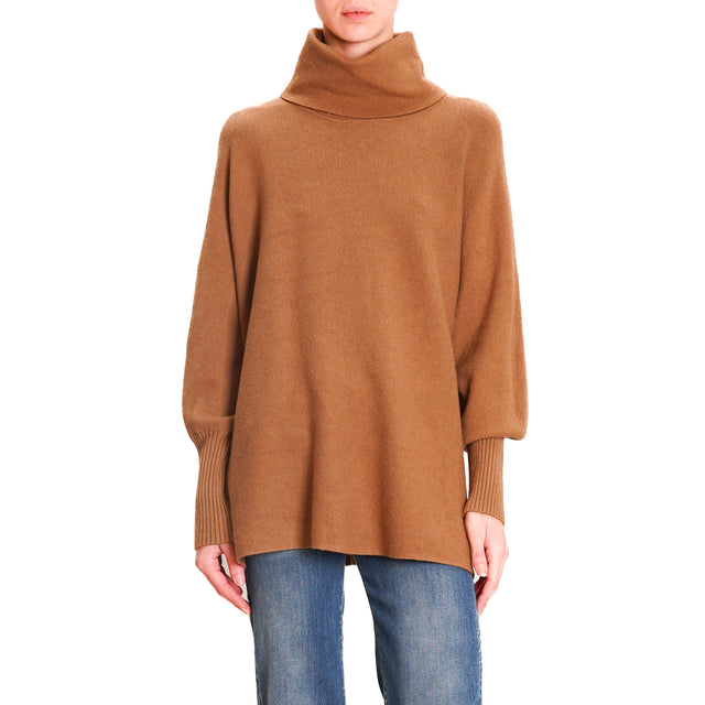 Zeroassoluto-High neck oversized sweater - camel