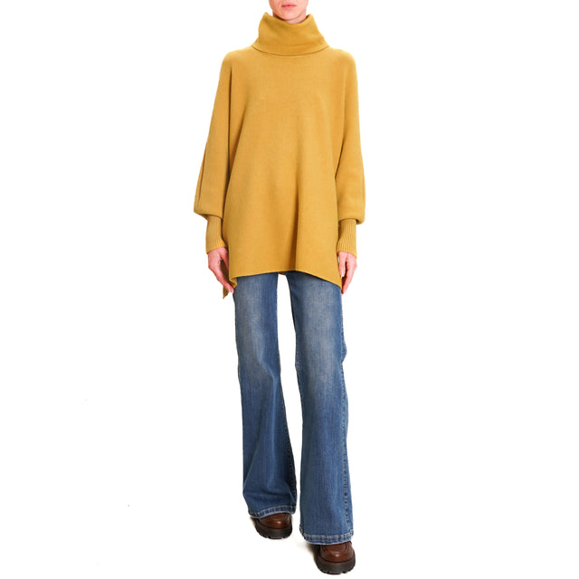 Zeroassoluto-High neck oversized sweater - oil