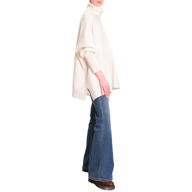 Zeroassoluto-High neck oversized sweater - light pink