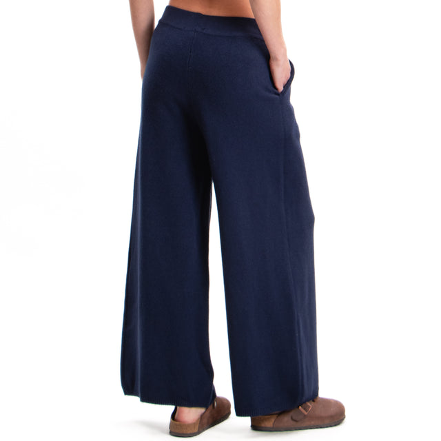 Zeroassoluto-Pantalone in maglia con pinces - blu