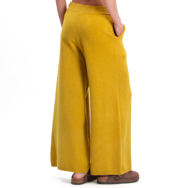 Zeroassoluto-Pantalone in maglia con pinces - olio