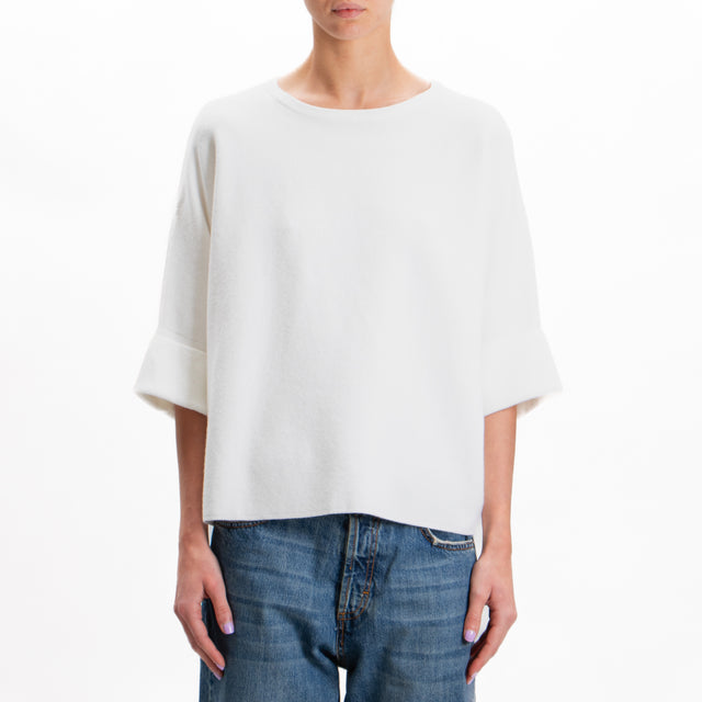 Zeroassoluto-Maglia scatola manica 3/4 - off white