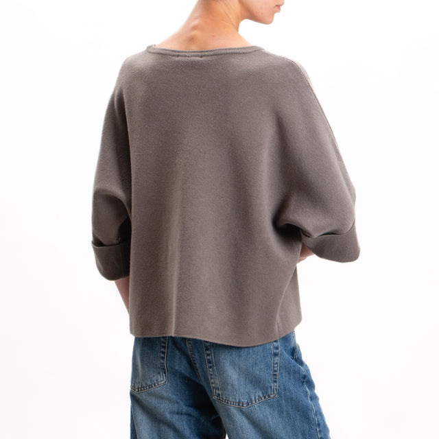 Zeroassoluto-3/4 sleeve box jersey - taupe