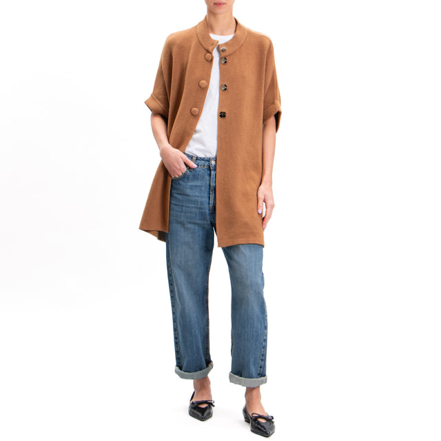 Zeroassoluto-Oversized knitted jacket - camel