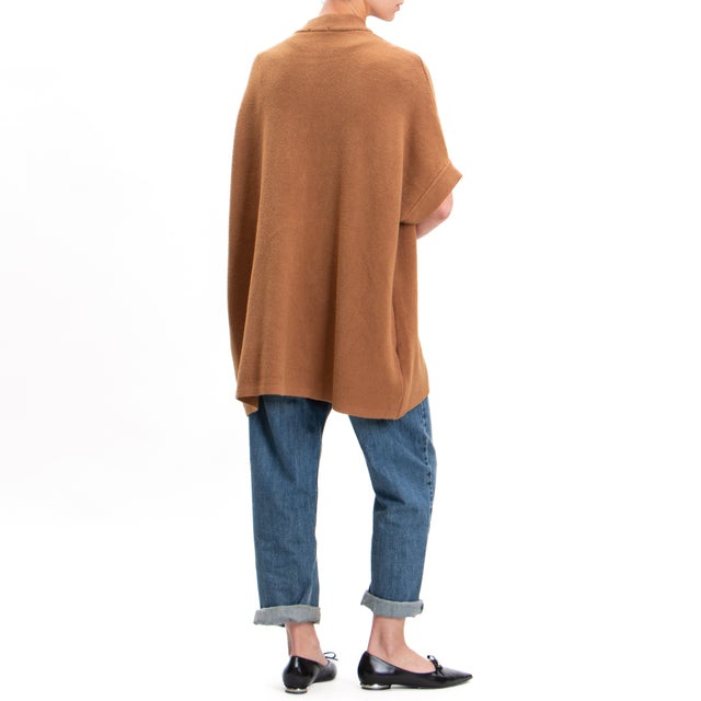 Zeroassoluto-Giacca over in maglia - camel