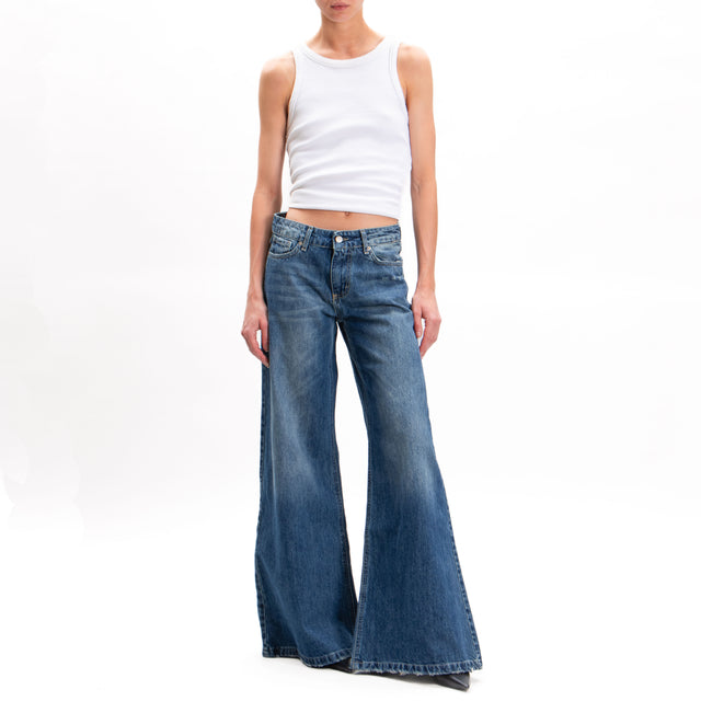 Zeroassoluto-Jeans ANGEL wide leg con rotture - denim