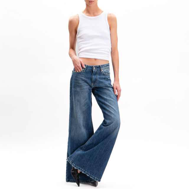 Zeroassoluto-ANGEL wide leg jeans with tears - denim