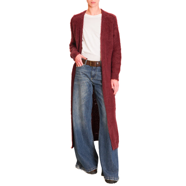 Zeroassoluto-Cardigan mohair - Bordeaux