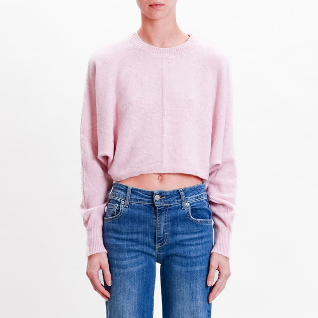 Haveone-Maglia crop micro paillettes - cipria