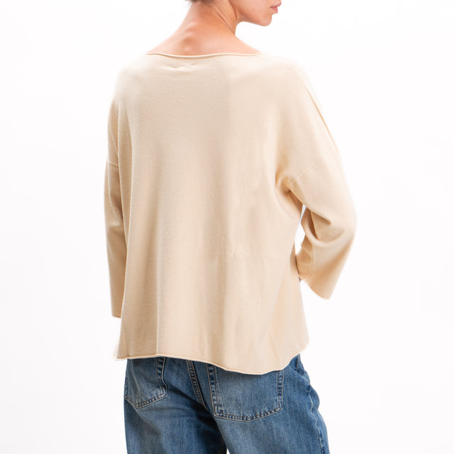 Kontatto-Maglia over girocollo - beige