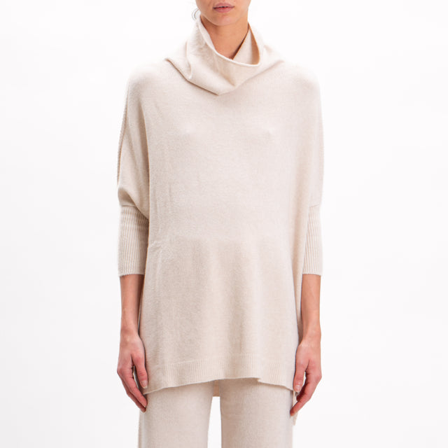 Kontatto-Oversized Cowl Neck Sweater - Ivory